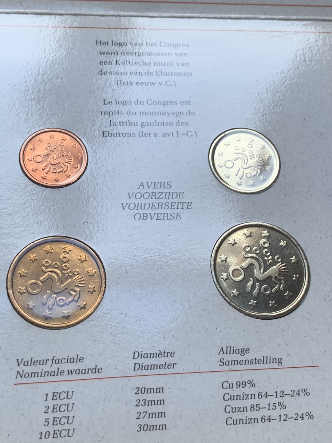 《竞宝斋》第74场-套币裸币专场 本周日，周一，周四.3场连拍（全场不限金额包邮） 卡装 比利时 1991 ECU 四枚套 封装套币 非常少见