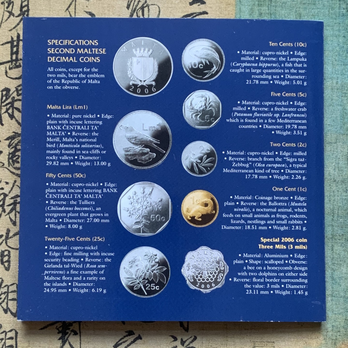 《竞宝斋》第74场-套币裸币专场 本周日，周一，周四.3场连拍（全场不限金额包邮） 卡装 马耳他 2006年 动植物系列不同面值 八枚套 封装套币