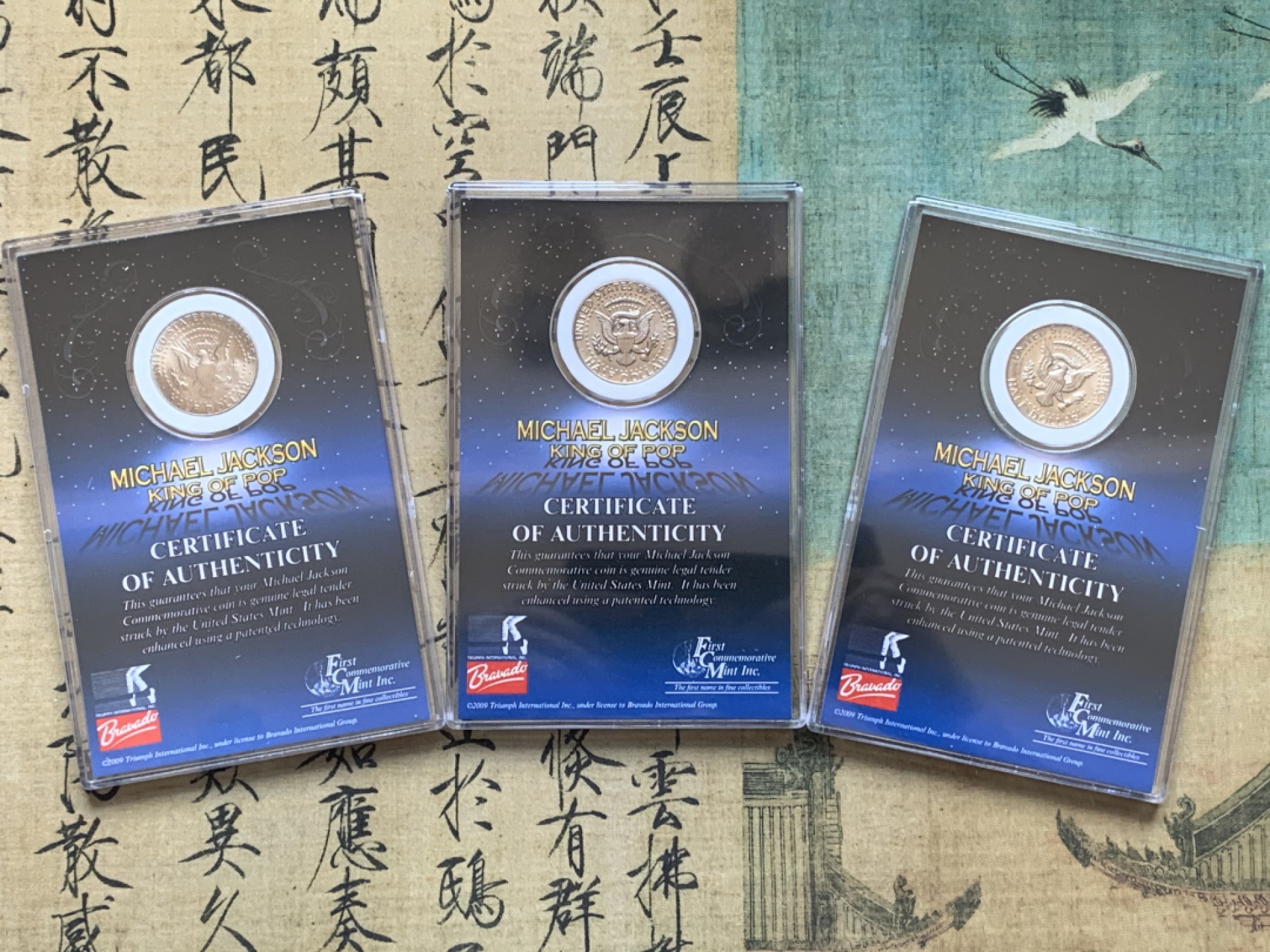 《竞宝斋》第74场-套币裸币专场 本周日，周一，周四.3场连拍（全场不限金额包邮） 3套 美国 迈克杰克逊纪念 1981年 肯尼迪半圆 彩色 镍币