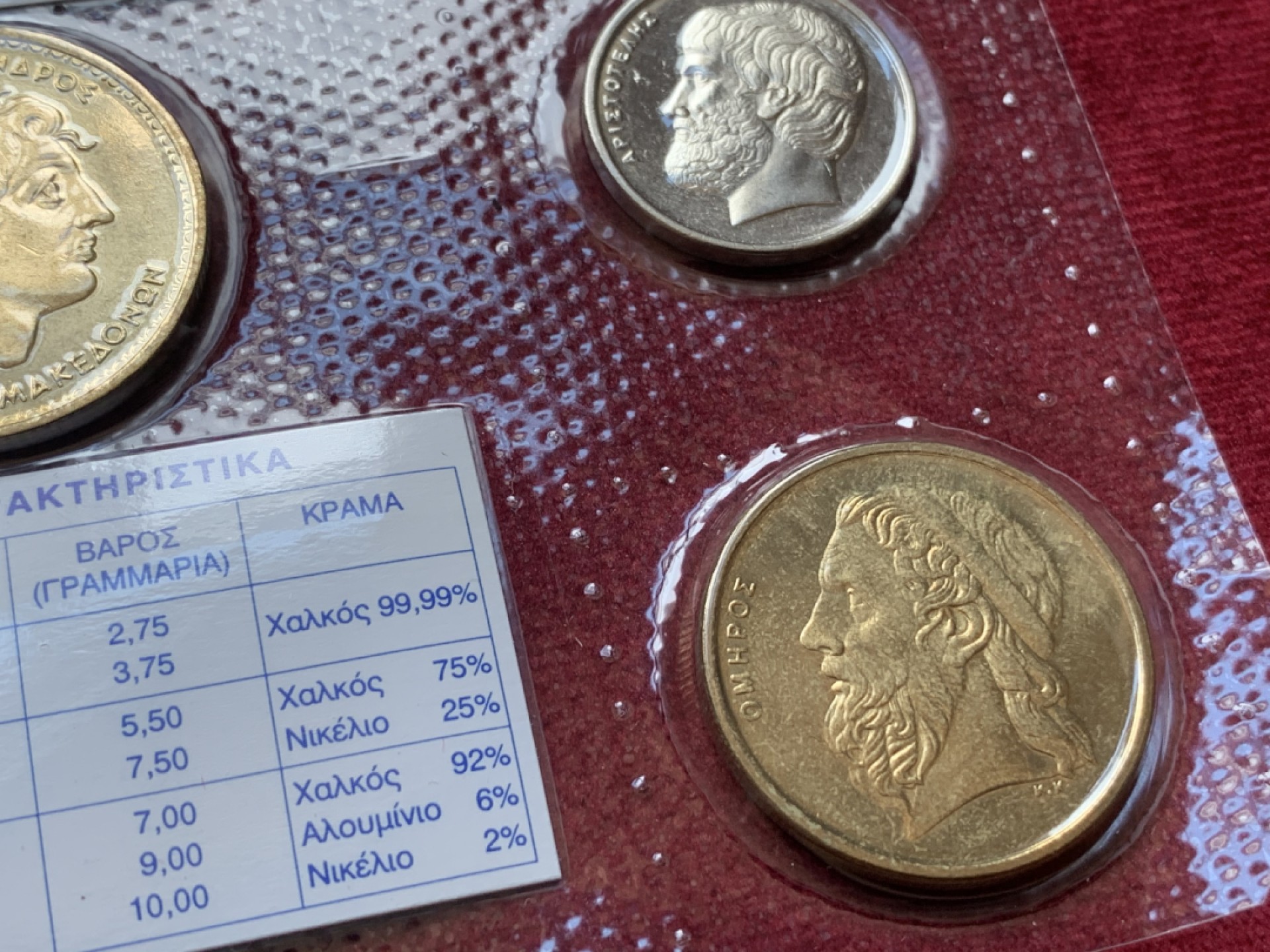 《竞宝斋》第74场-套币裸币专场 本周日，周一，周四.3场连拍（全场不限金额包邮） 希腊 2000年 七枚套 不同面值 封装套币