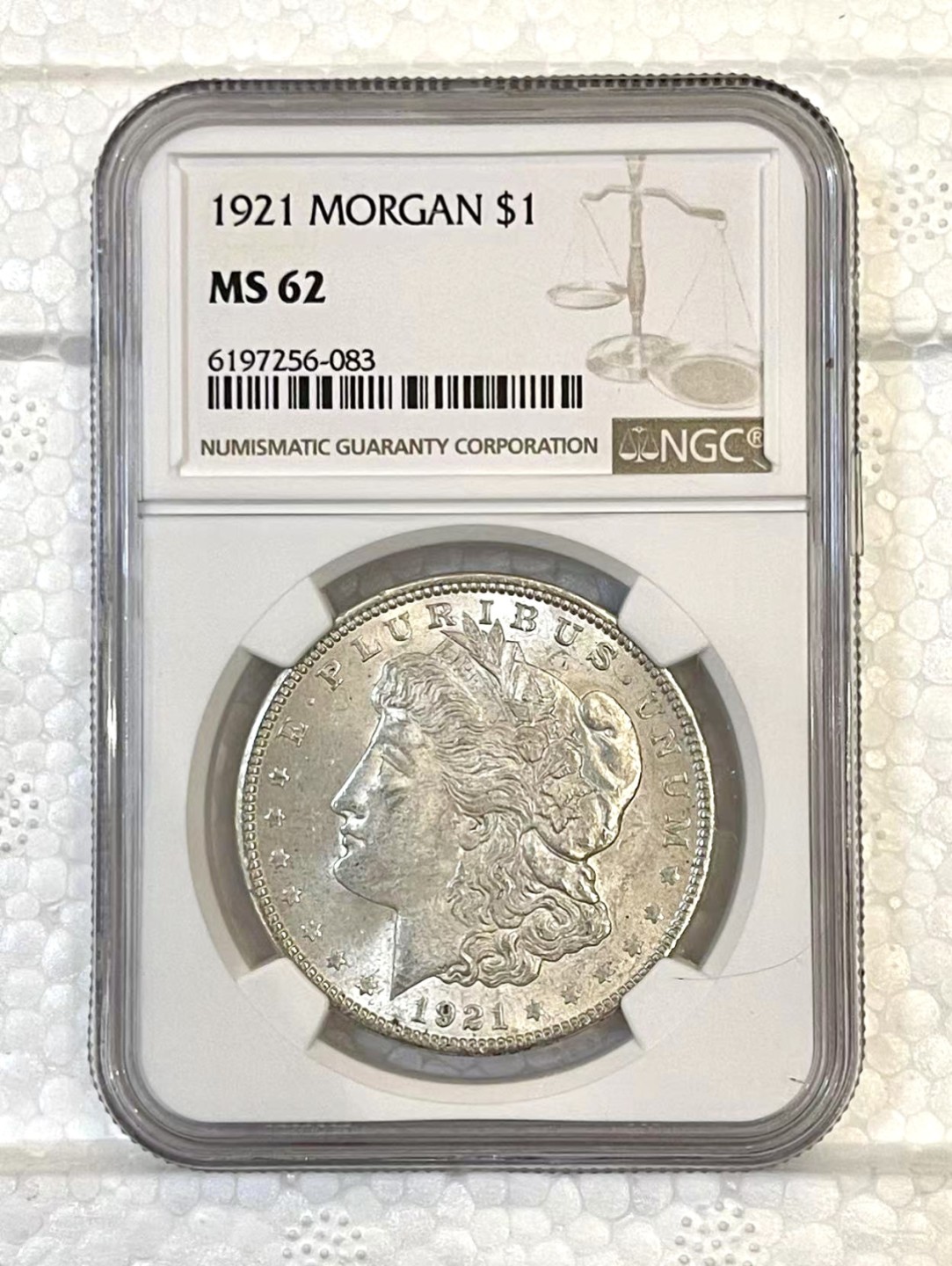 【麦克币章收藏】拍卖第二期 美国1921年摩根大银币，NGC MS62