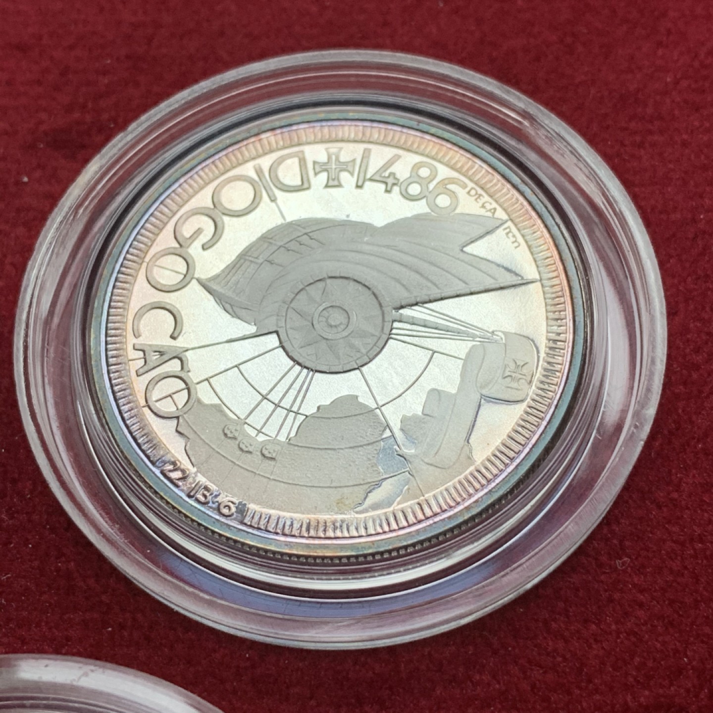 《竞宝斋》第74场-套币裸币专场 本周日，周一，周四.3场连拍（全场不限金额包邮） 原盒证书葡萄牙1988年帆船系列100埃斯库多 精制银币 一流状态