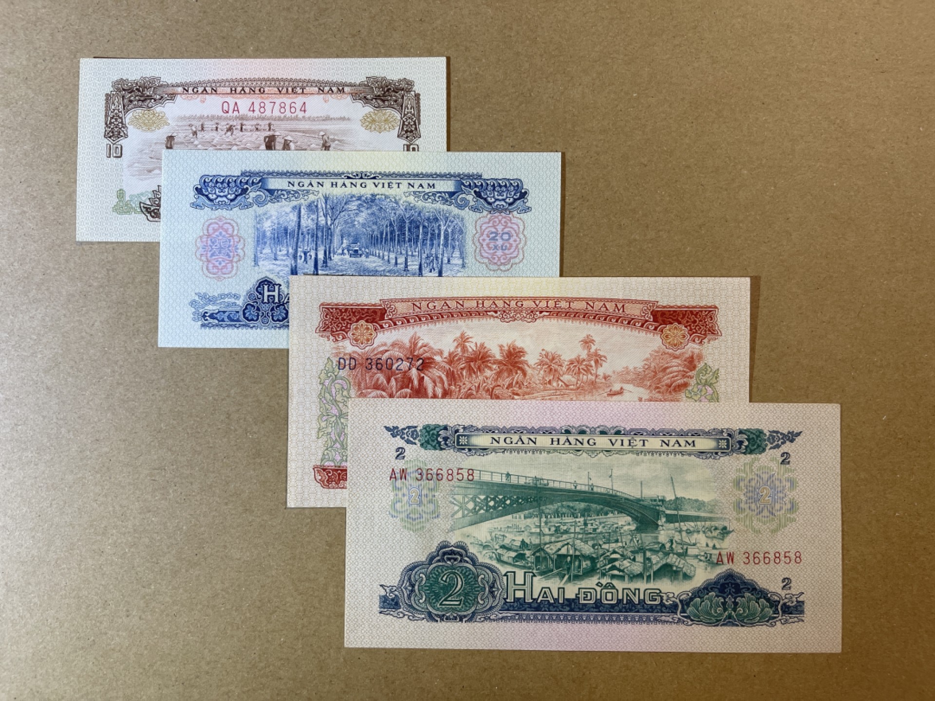 《张总收藏》64期——外币精品 越南4张 UNC 1966年版本