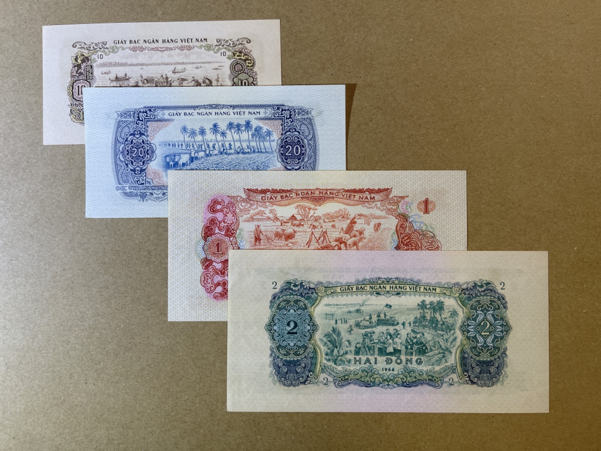《张总收藏》64期——外币精品 越南4张 UNC 1966年版本