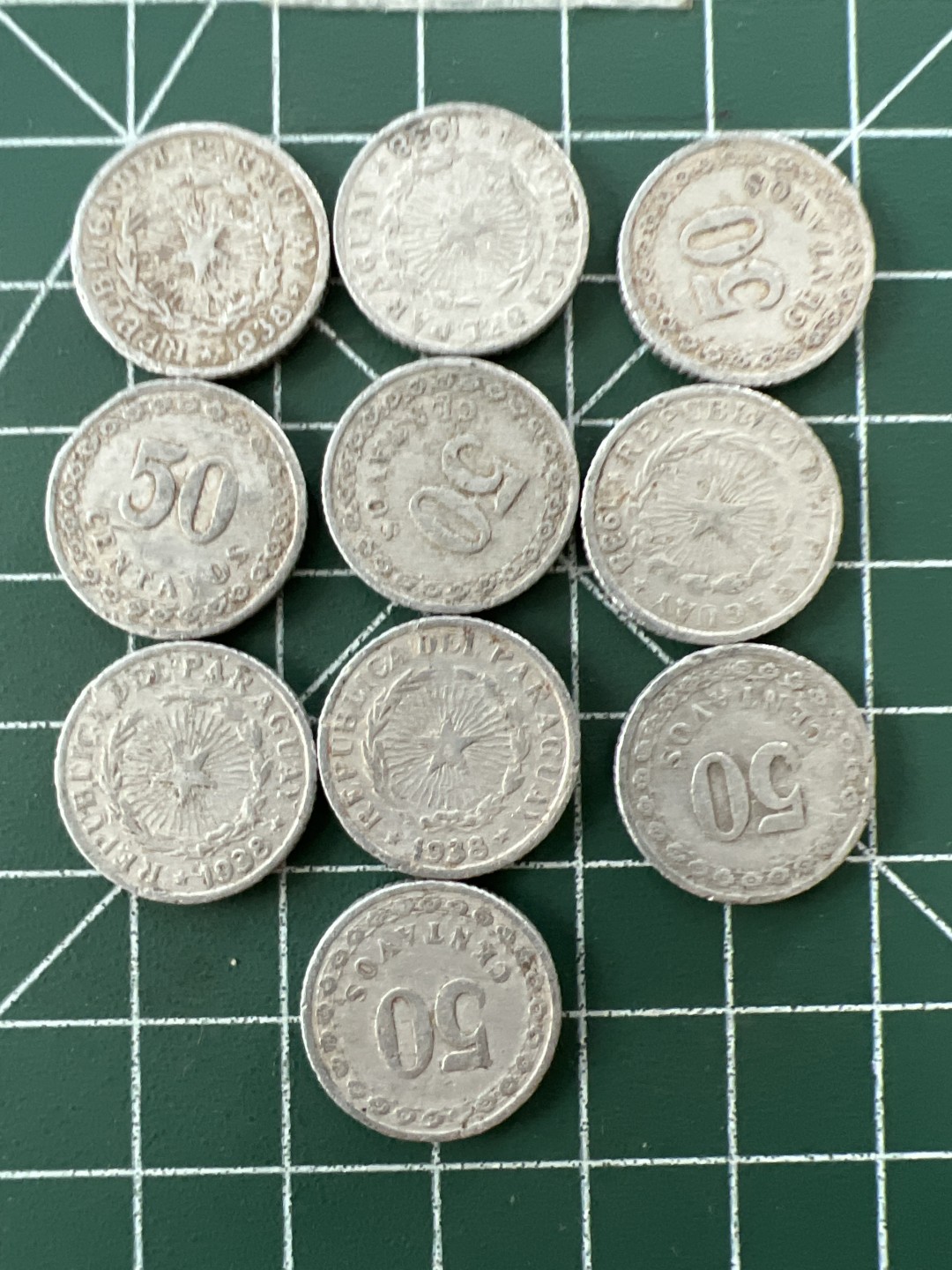 泡泡堂第二十七期   世界硬币纪念章专场（全场20包邮，偏远地区除外） 巴拉圭1938年50分老币十个