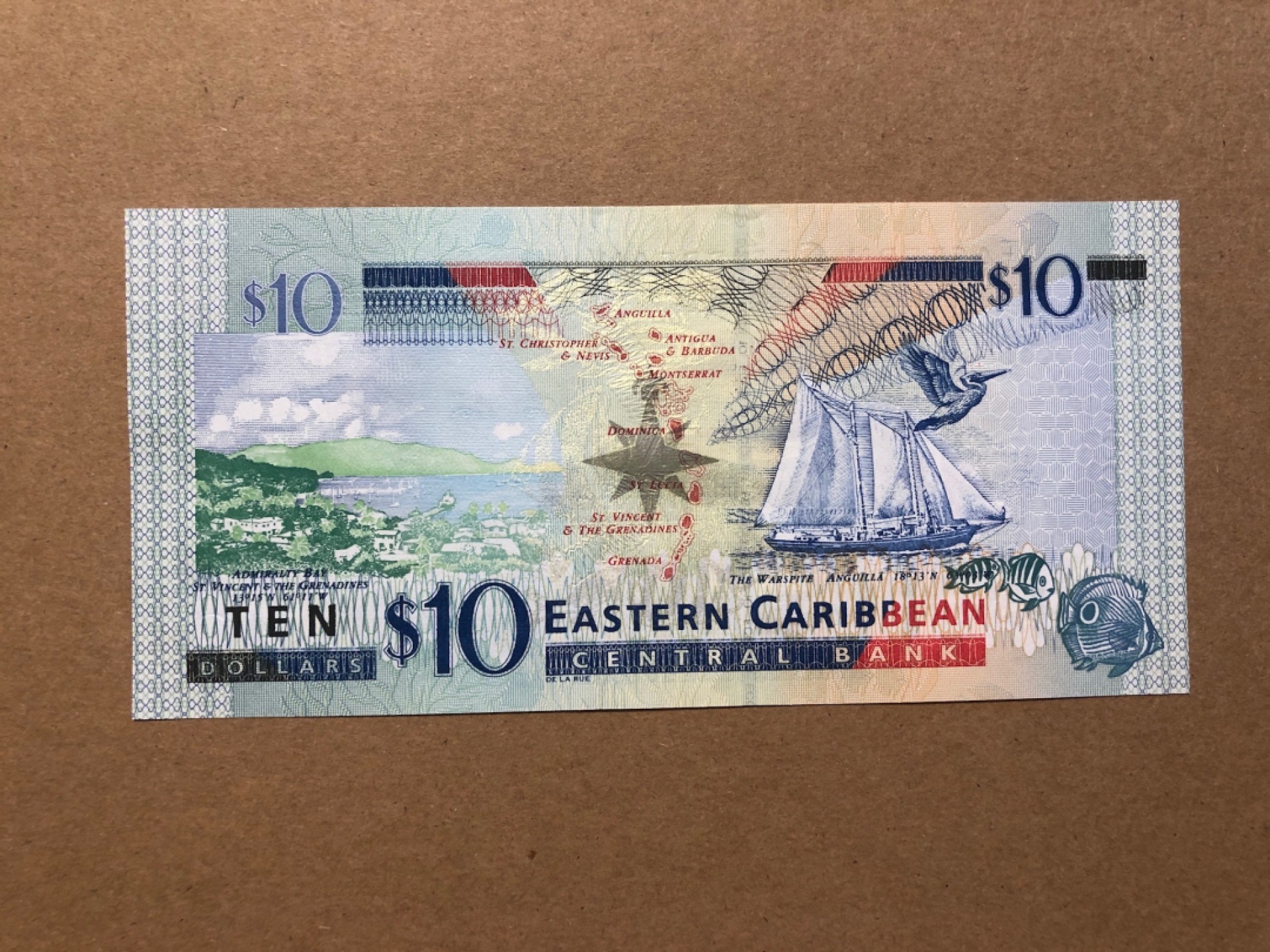 《张总收藏》64期——外币精品 东加勒比10元 UNC 2000年版