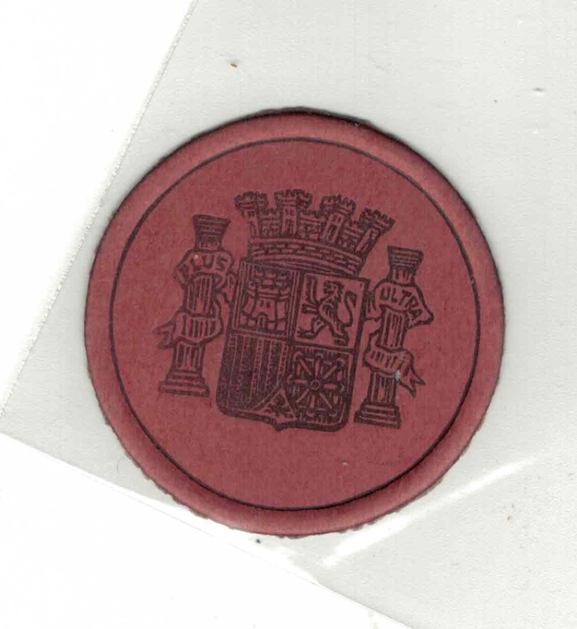 西班牙1938年25分 邮票式纸硬币 克劳斯目录P96I 实物图 UNC- 