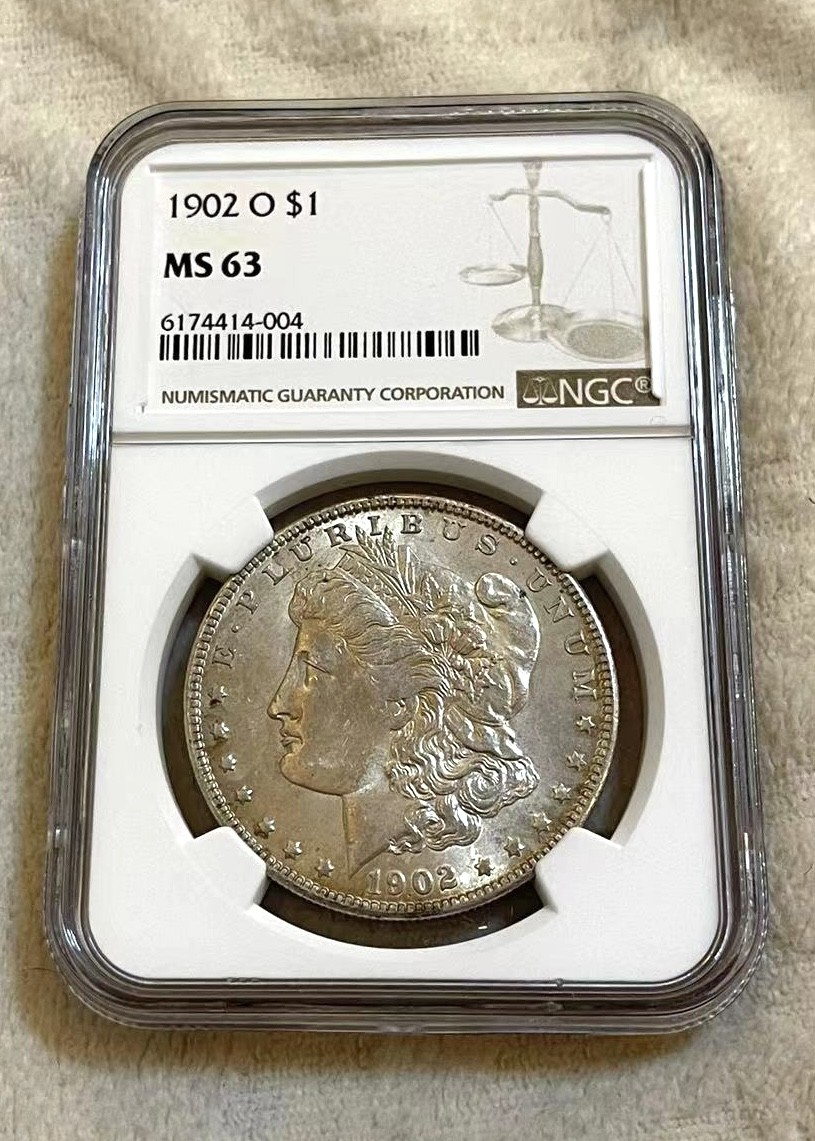 【麦克币章收藏】拍卖第二期 美国1902年O字版摩根银币，NGC MS63