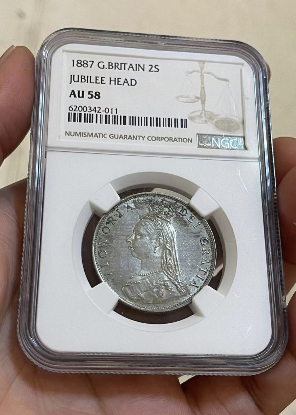 【麦克币章收藏】拍卖第二期 英国1887年1弗洛林银币