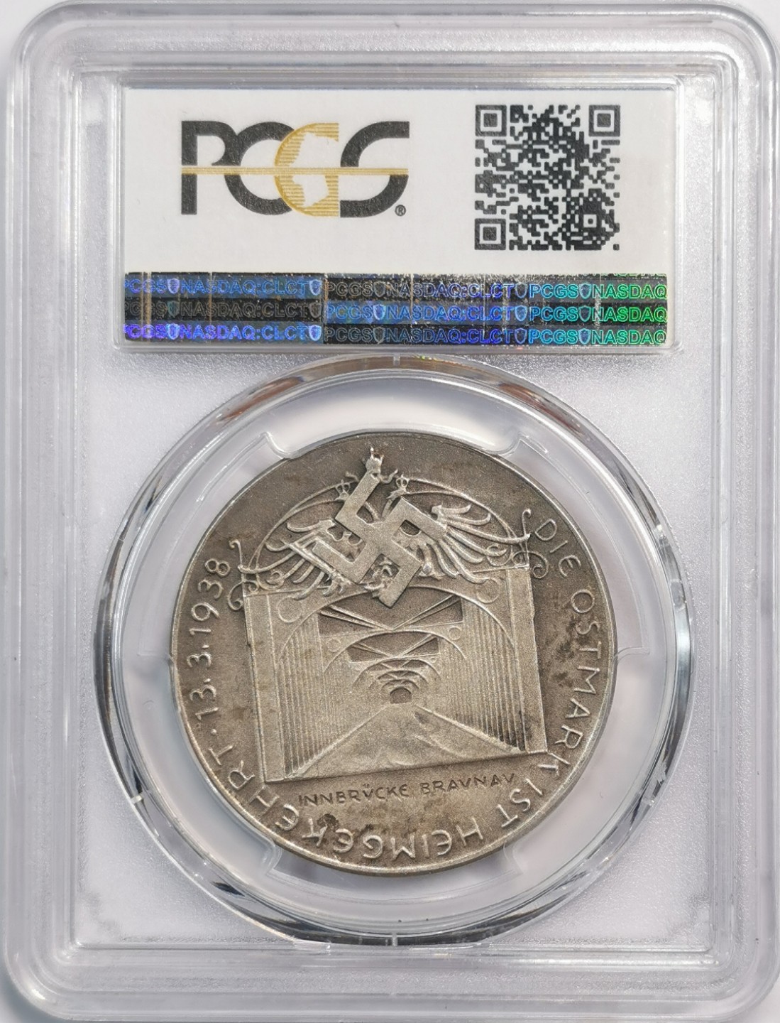 凡希社世界钱币微拍第二百零五期 荐！1938德国入侵奥地利纪念银章PCGS-SP62元首名誉品种！