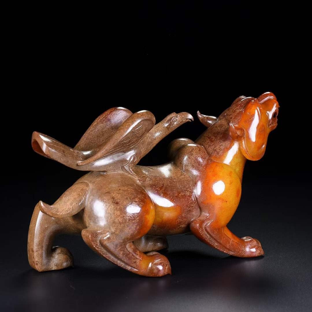 旧藏，英雄（鹰熊），材质和田玉