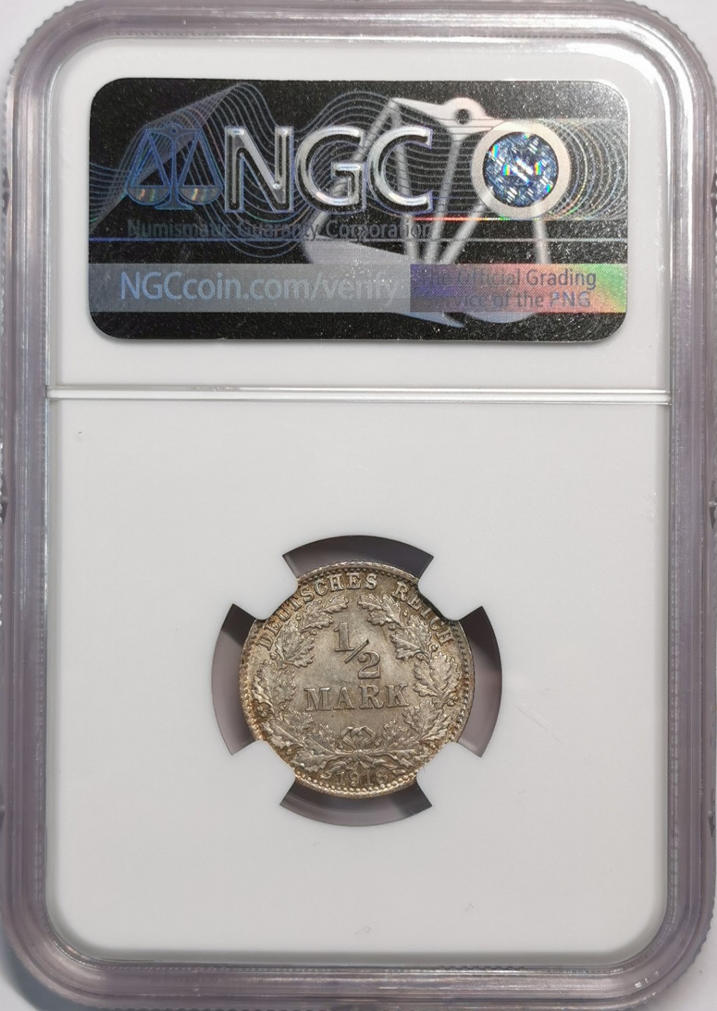 凡希社世界钱币微拍第二百零五期 1918德国1/2马克银币NGC-MS64