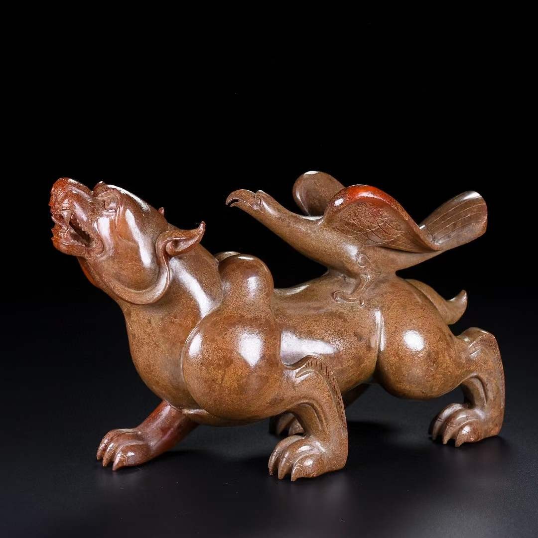 旧藏，英雄（鹰熊），材质和田玉