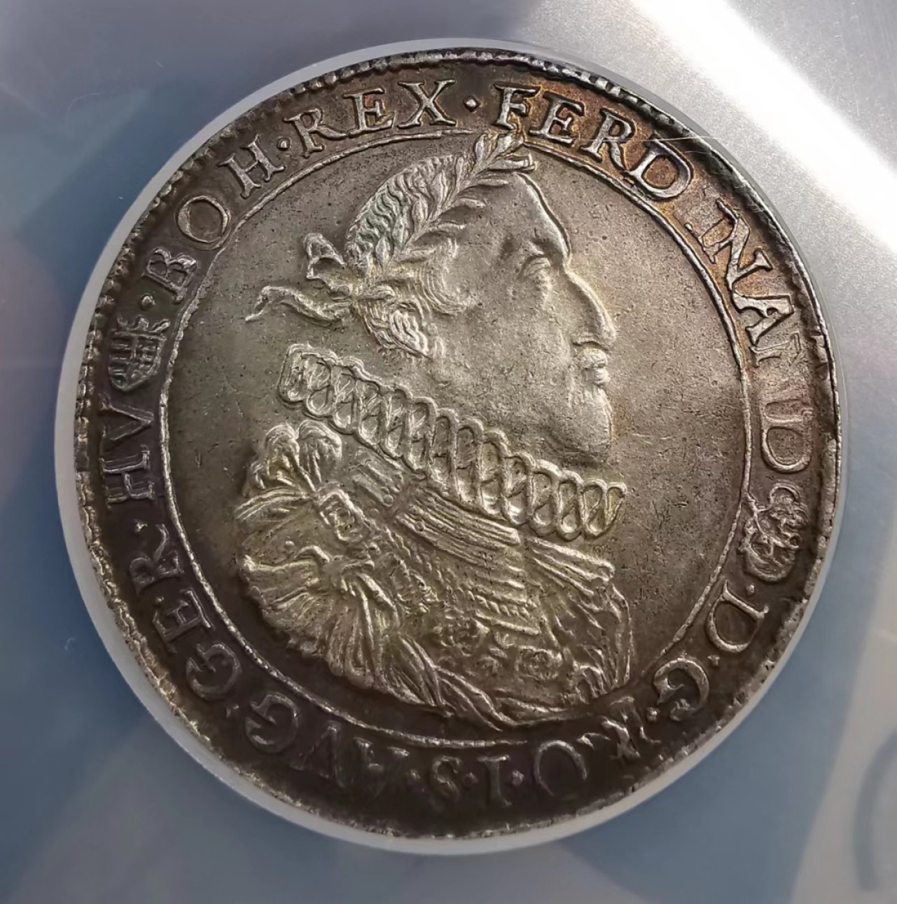 凡希社世界钱币微拍第二百零五期 稀！1637神罗匈牙利斐迪南二世大型泰勒NGC-MS62环彩冠军分！