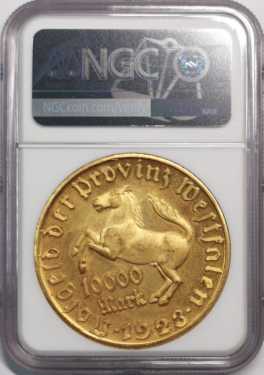凡希社世界钱币微拍第二百零五期 1923威斯特伐利亚马币10000马克NGC-MS64
