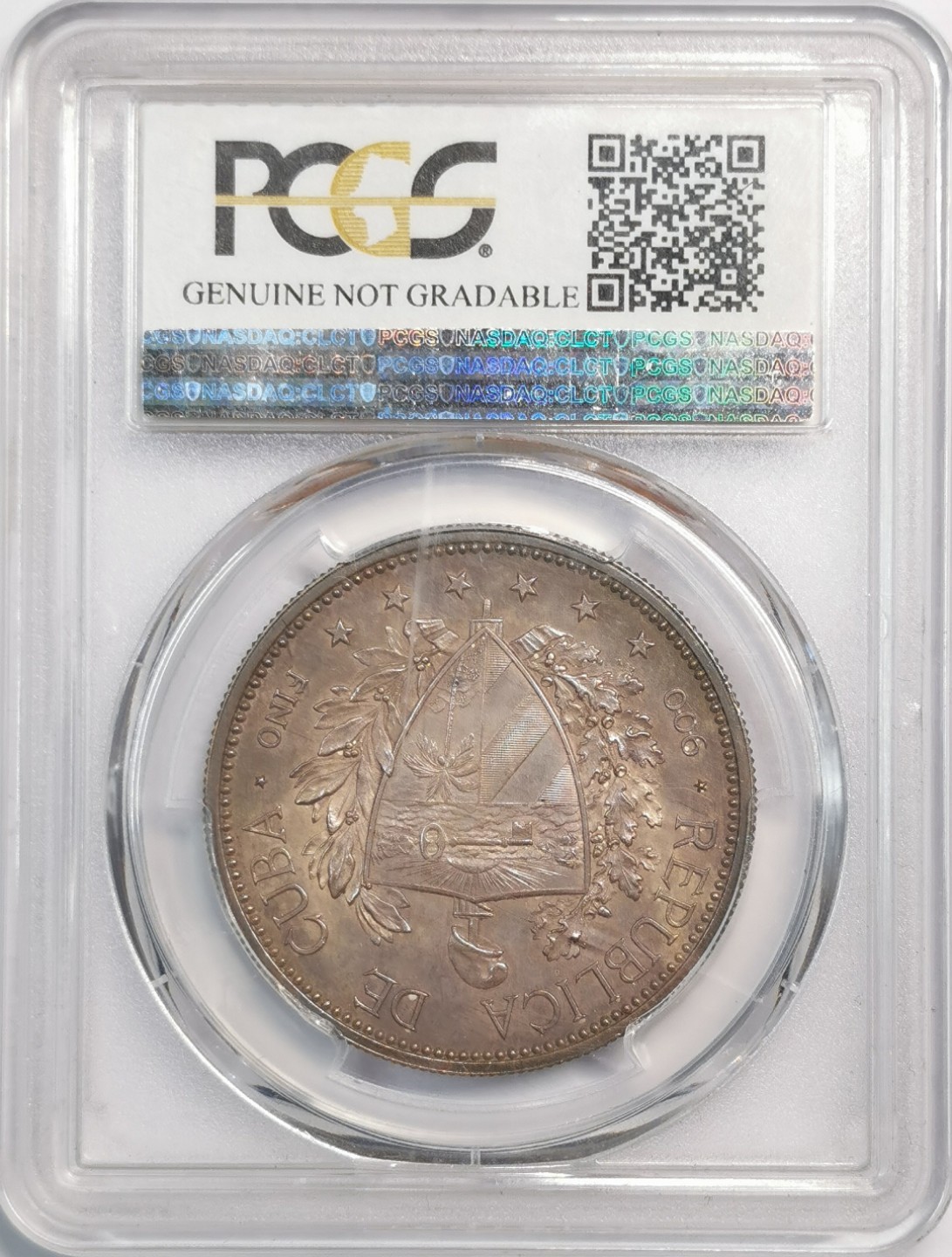 凡希社世界钱币微拍第二百零五期 1897古巴流亡政府纪念比索大银PCGS-UNCD