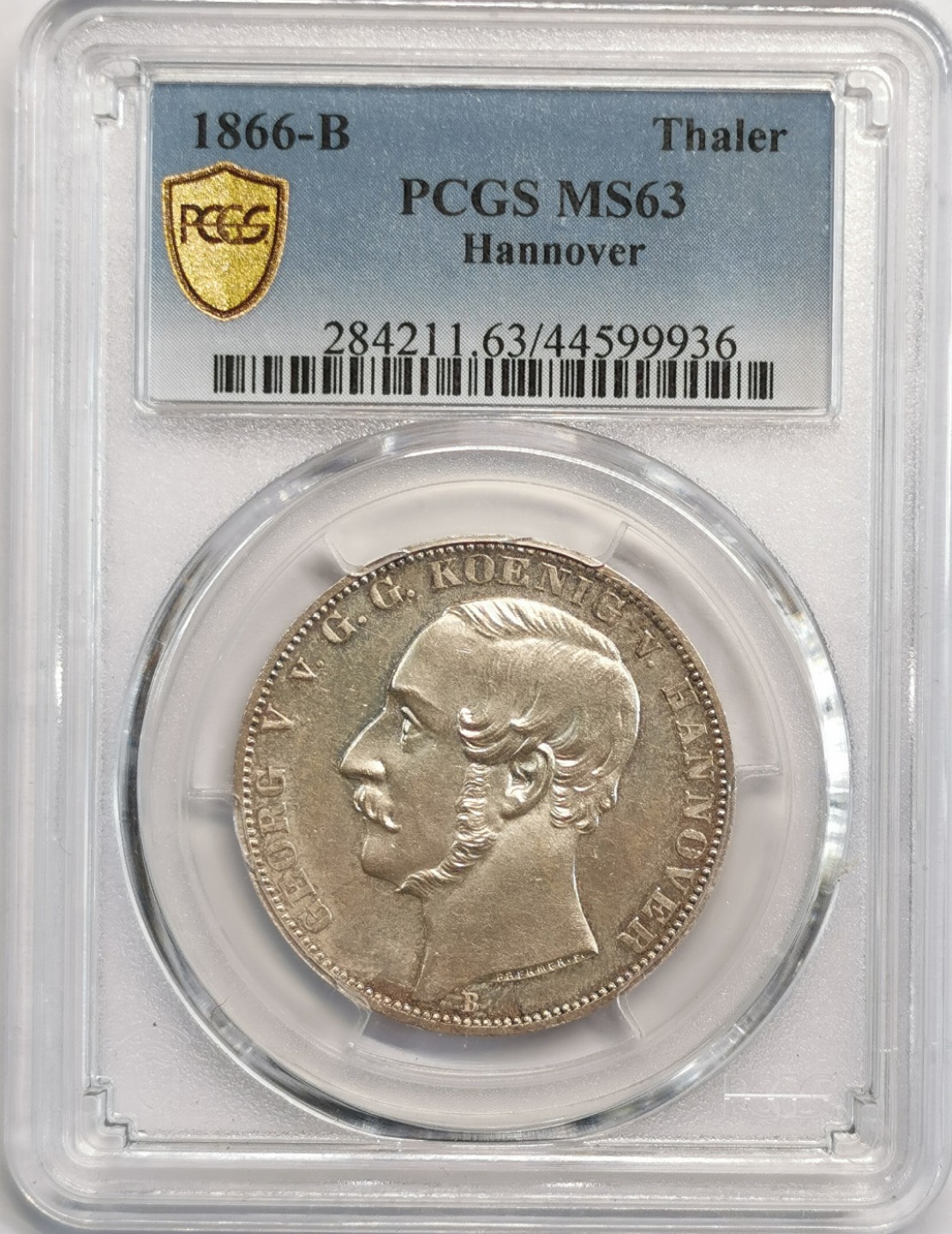 凡希社世界钱币微拍第二百零五期 1866德国汉诺威狮马泰勒PCGS-MS63