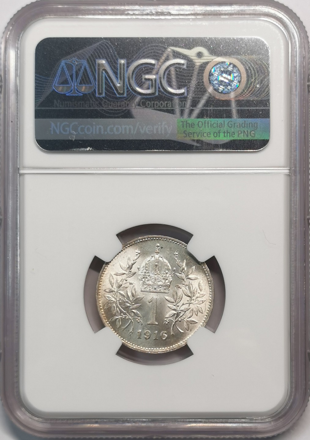 凡希社世界钱币微拍第二百零五期 1916奥地利科罗那银币NGC-MS63