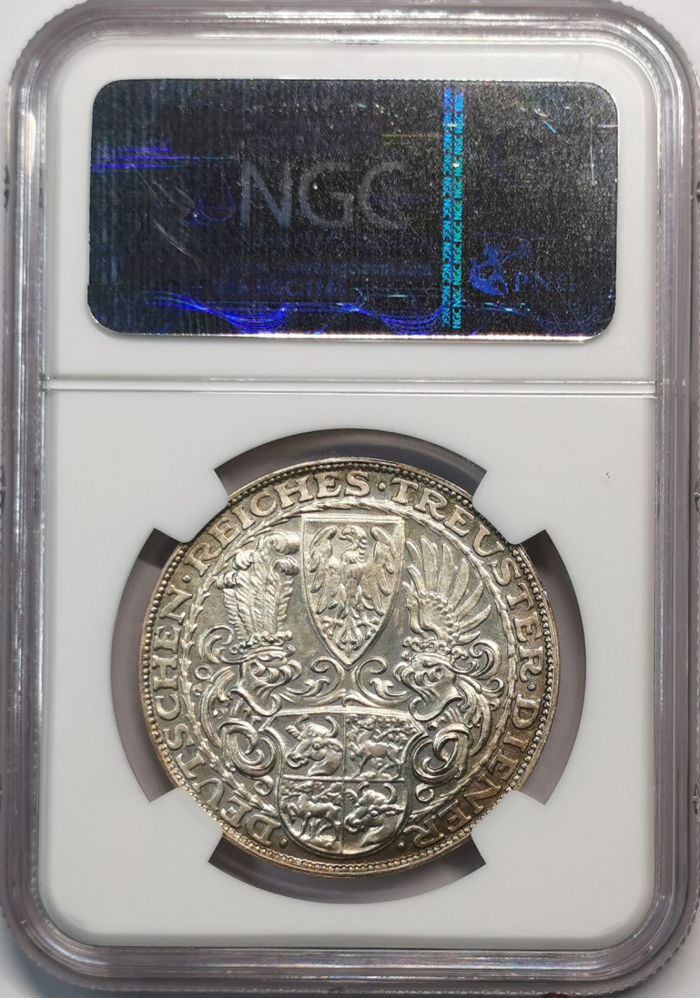 凡希社世界钱币微拍第二百零五期 1927魏玛兴登堡5马克币章NGC-MS64实物类镜面！