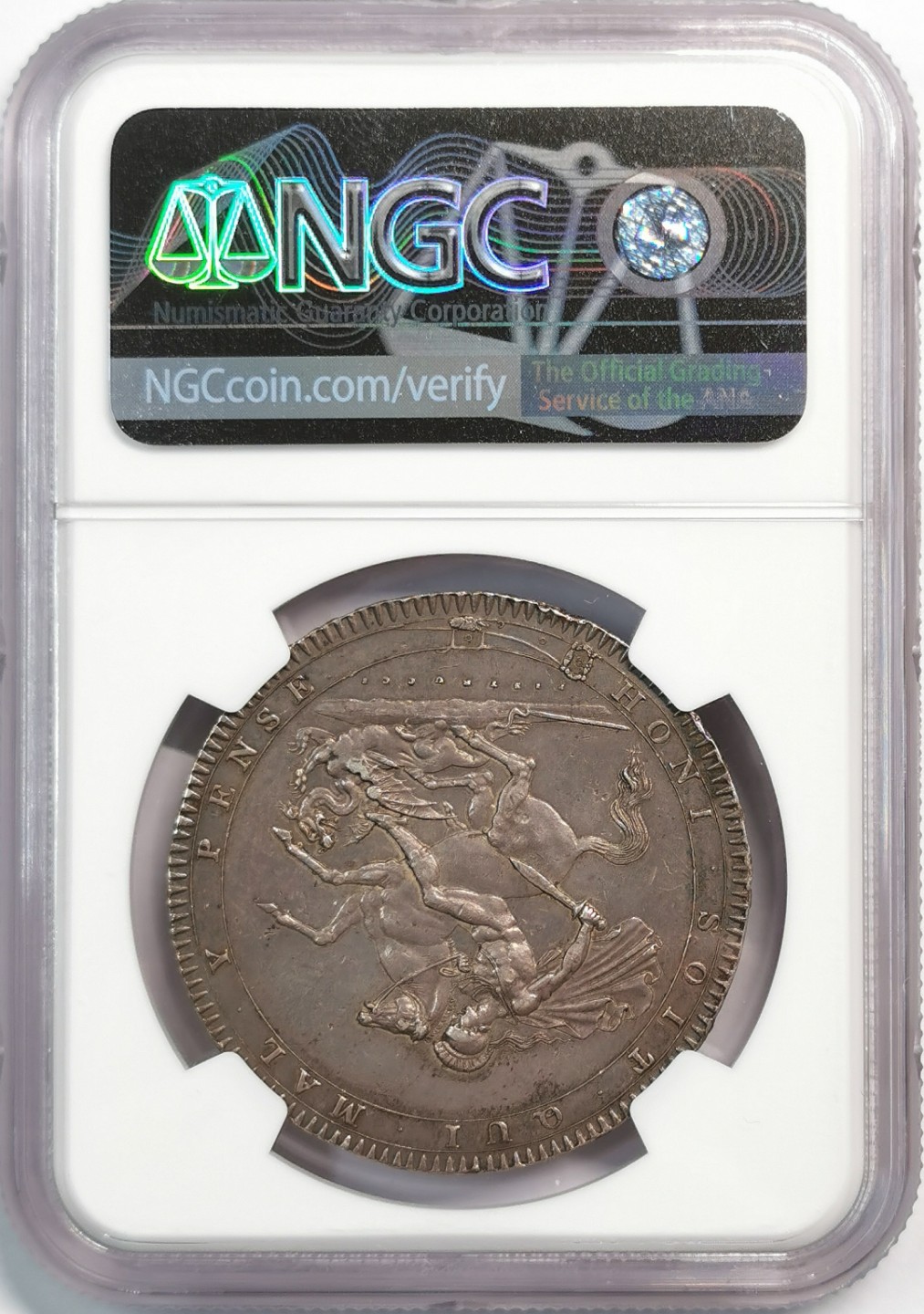 凡希社世界钱币微拍第二百零五期 1819英国乔三马剑大银NGC-AU58