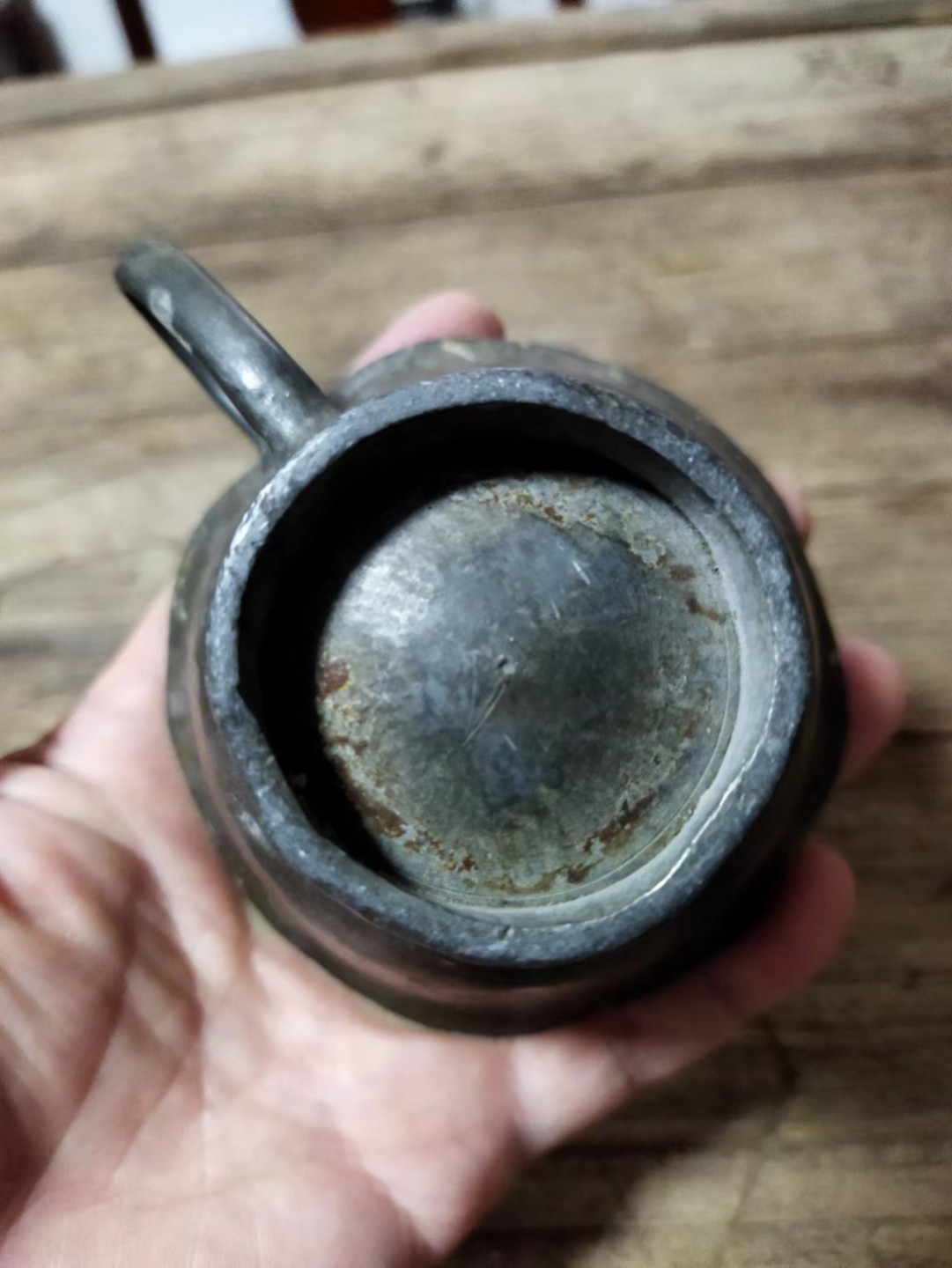 清代 徽州 锡器 茶杯 6*11cm