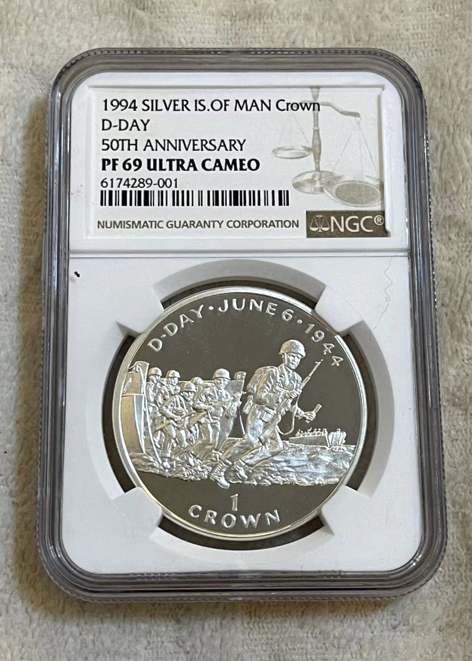 【麦克币章收藏】拍卖第二期 英属马恩岛诺曼底登陆50周年纪念精制币