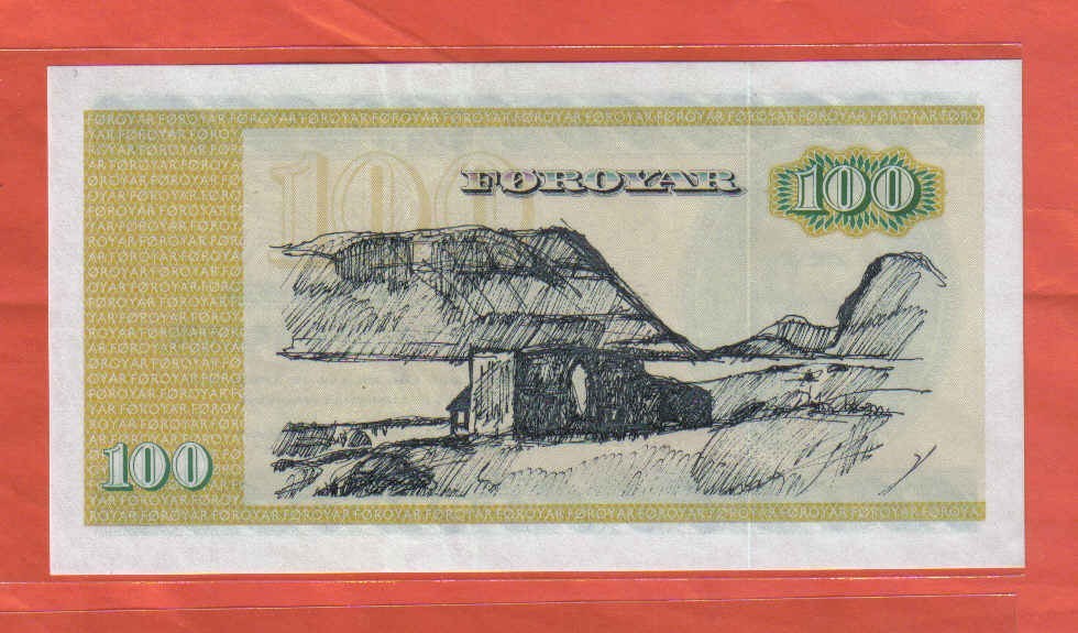 法罗群岛1994年100克朗 P-21f 欧洲纸币 实物图 UNC
