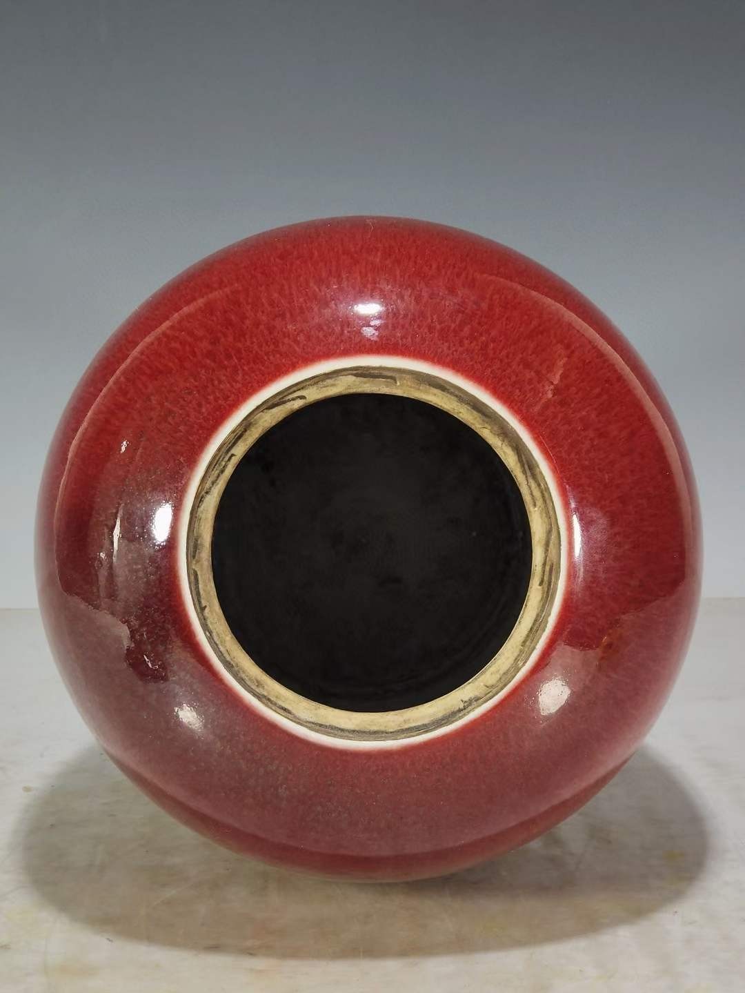 美品.精工细作单色釉郎窑红釉冬瓜罐 