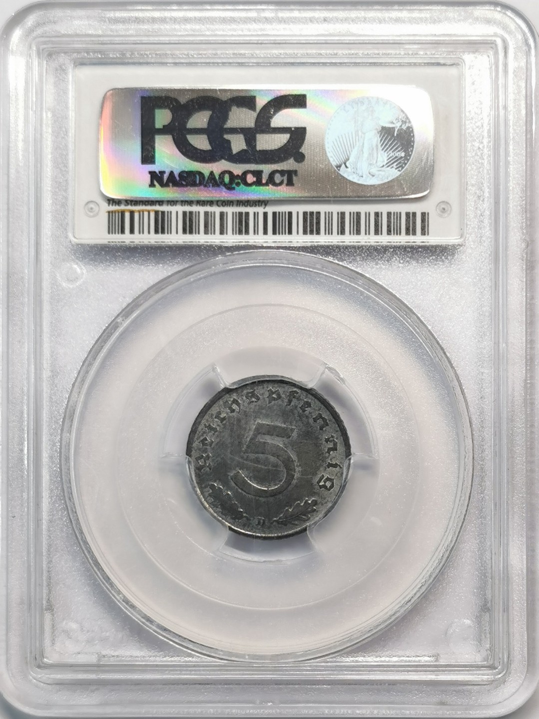 凡希社世界钱币微拍第二百零五期 1947德国盟军5芬尼锌币PCGS-MS64