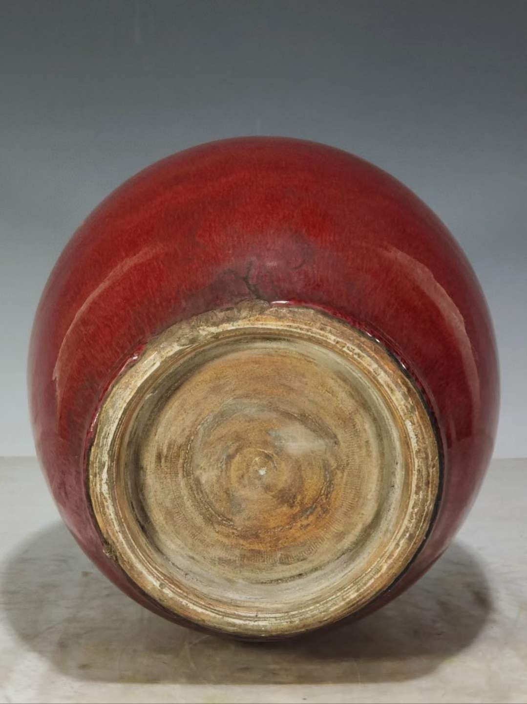 美品.精工细作单色釉郎窑红釉冬瓜罐 