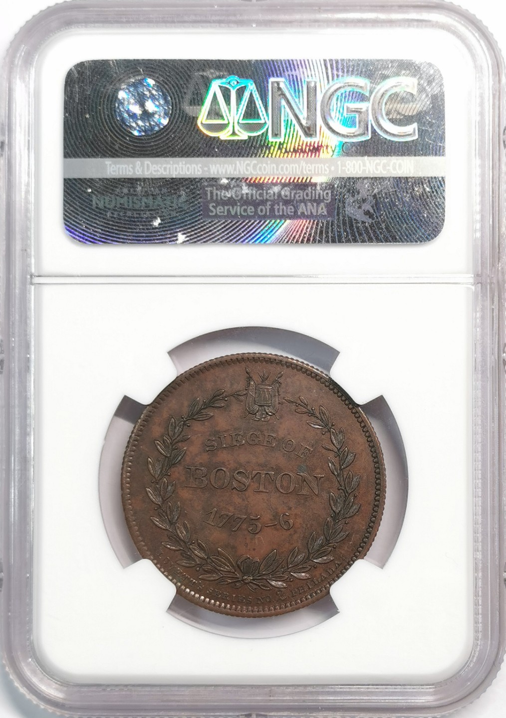 凡希社世界钱币微拍第二百零五期 荐！1859波斯顿围城纪念章NGC-MS62名家旧藏！