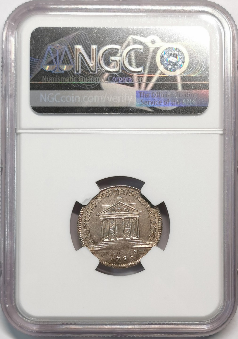 凡希社世界钱币微拍第二百零五期 1782萨尔茨堡杜卡特金币银样NGC-MS62