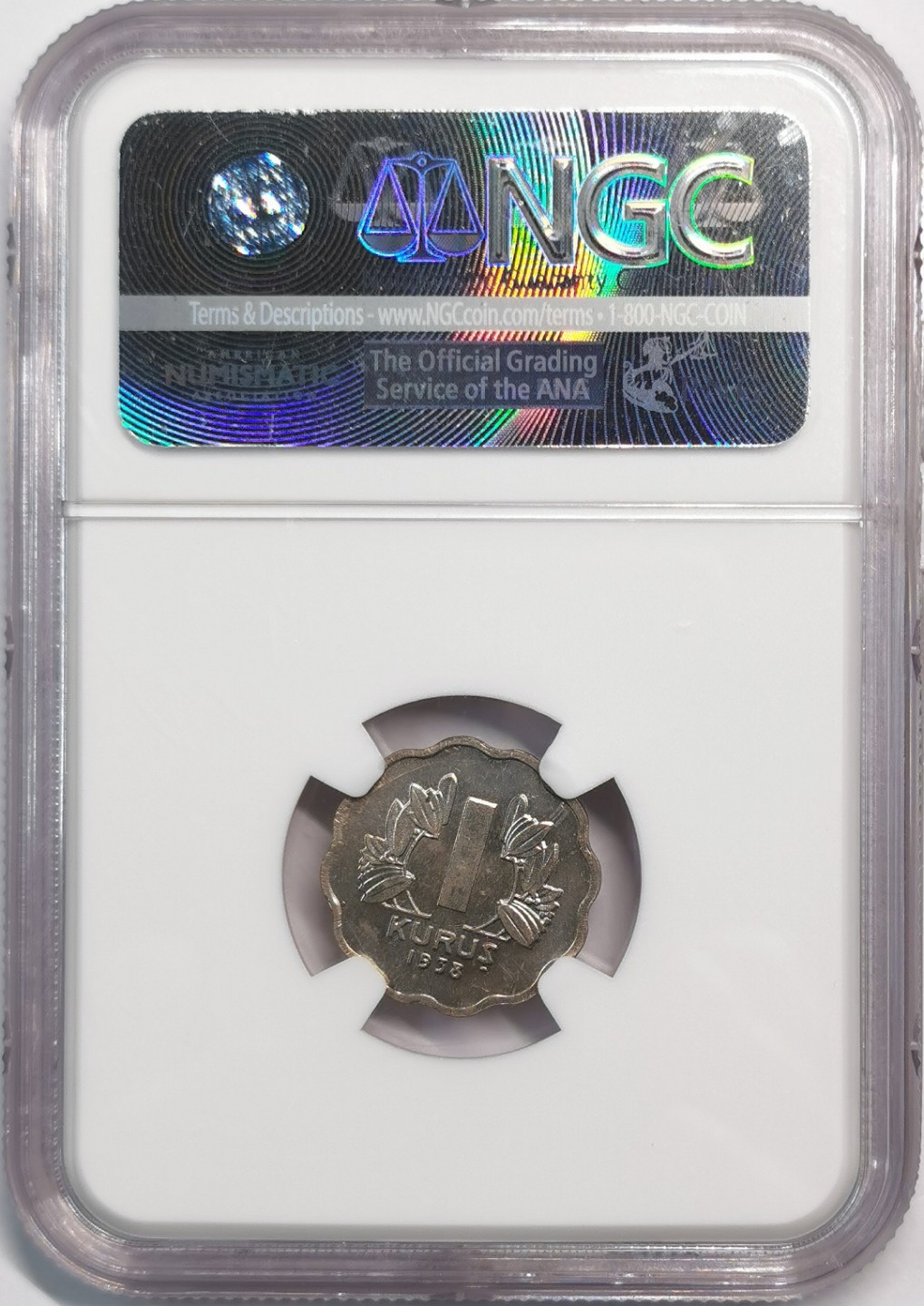 凡希社世界钱币微拍第二百零五期 1938土耳其KURU NGC-MS64