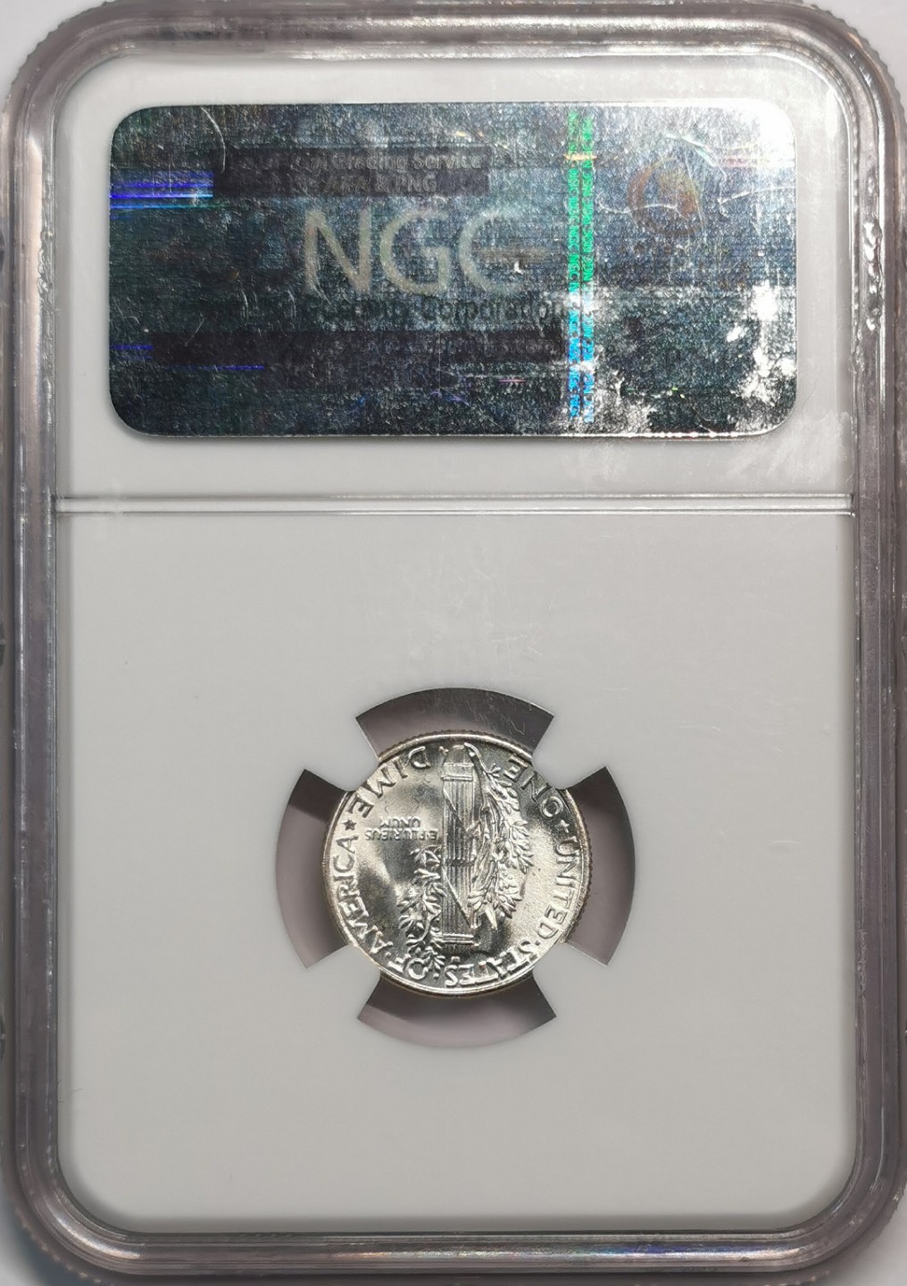 凡希社世界钱币微拍第二百零五期 1945美国墨丘利10美分银币NGC-MS66