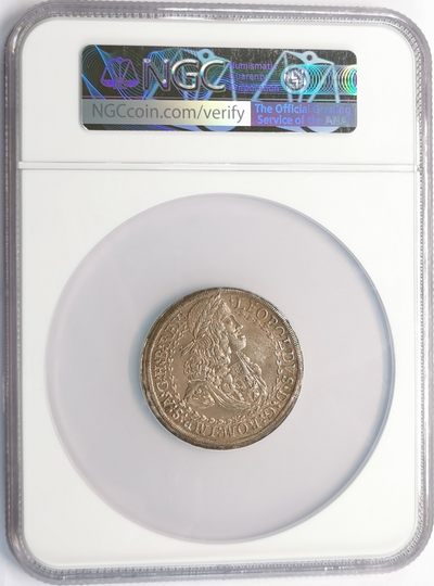 凡希社世界钱币微拍第二百零五期 - 荐！1680-86神罗蒂罗尔利奥波德一世2泰勒大银NGC-AU58 58克 大盒