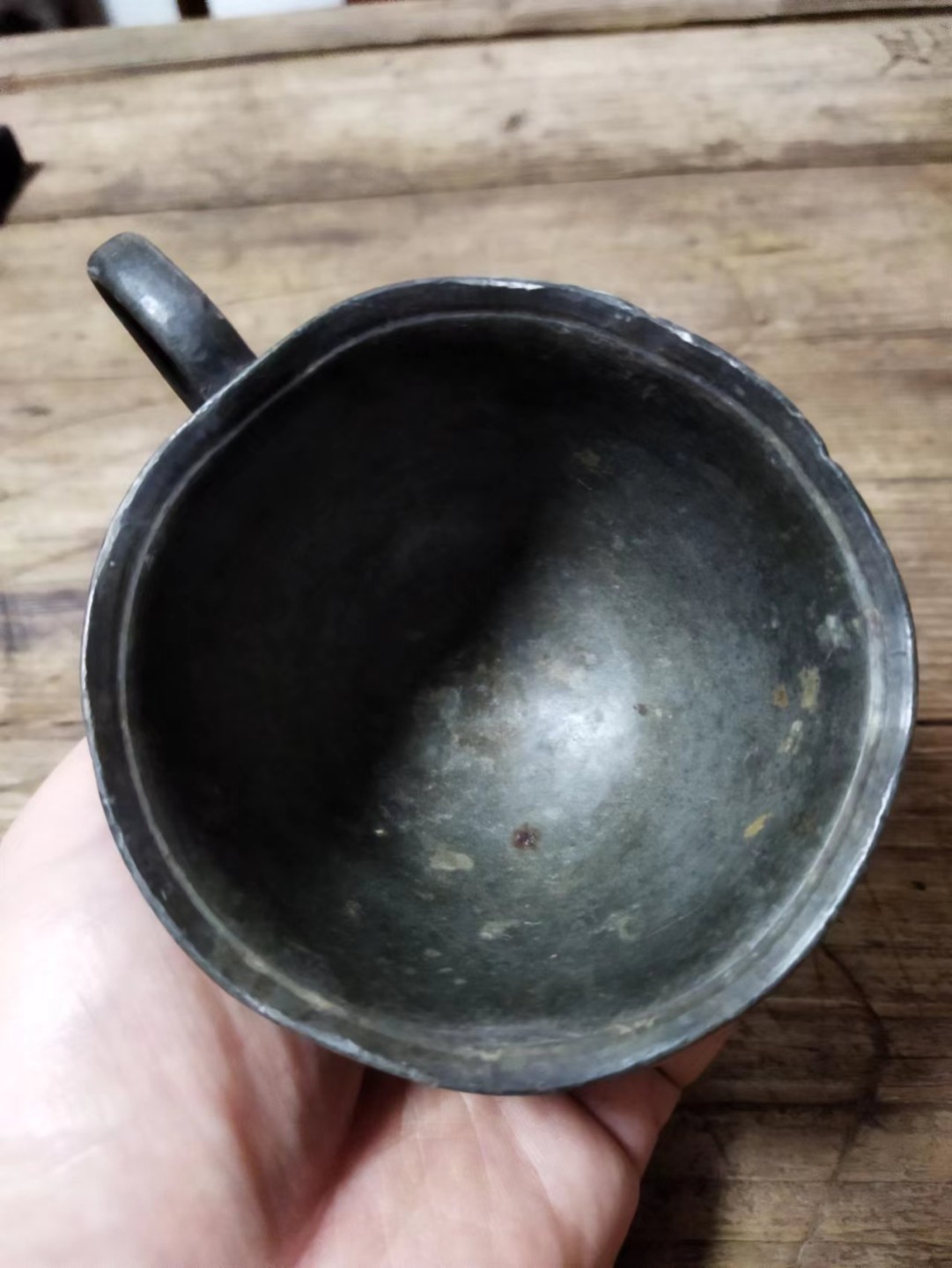 清代 徽州 锡器 茶杯 6*11cm