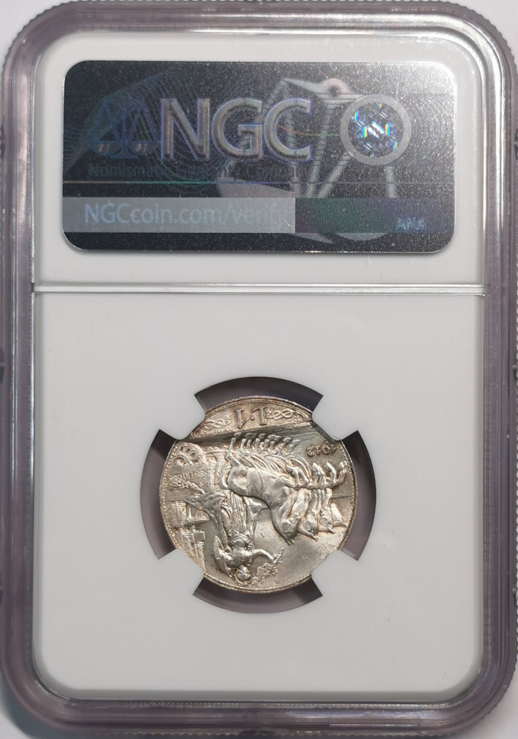 凡希社世界钱币微拍第二百零五期 1912意大利圈版里拉NGC-MS65