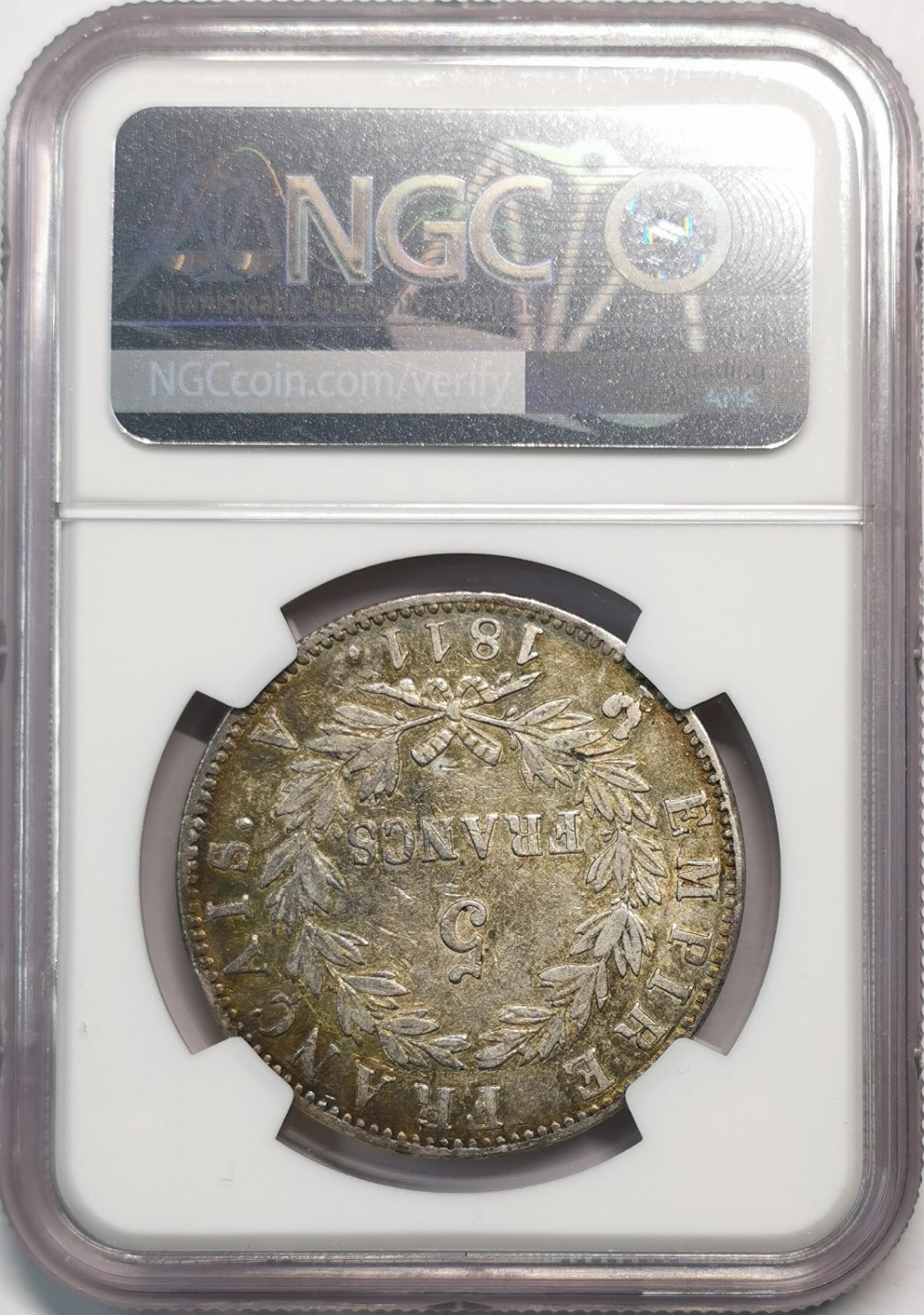 凡希社世界钱币微拍第二百零五期 1811A法国拿破仑5法郎大银NGC-AUD