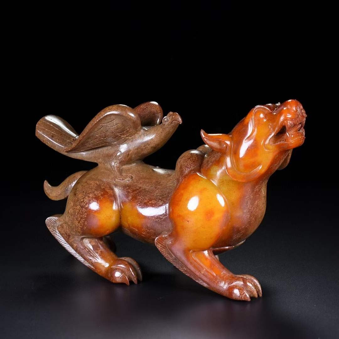 旧藏，英雄（鹰熊），材质和田玉