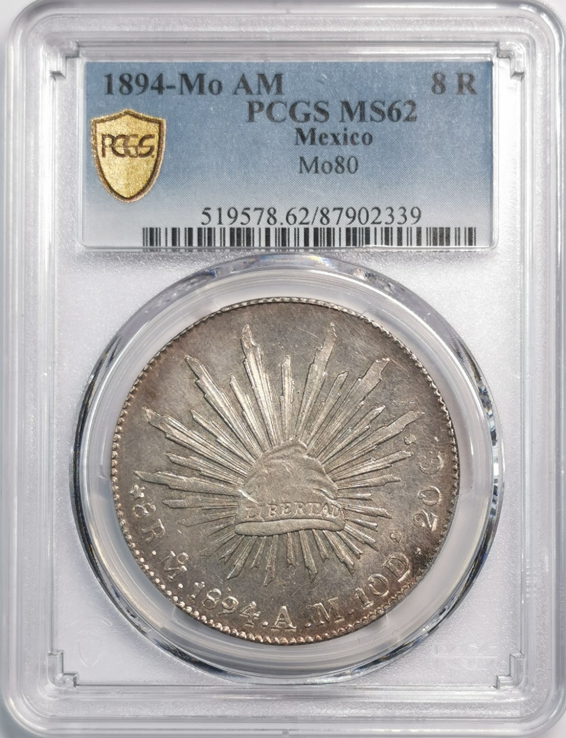 凡希社世界钱币微拍第二百零五期 1894MOAM墨西哥花边鹰洋PCGS-MS62