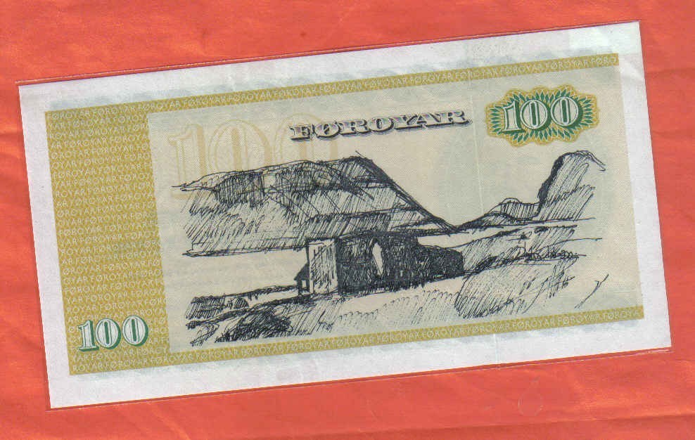 法罗群岛1994年100克朗 P-21f 欧洲纸币 实物图 UNC