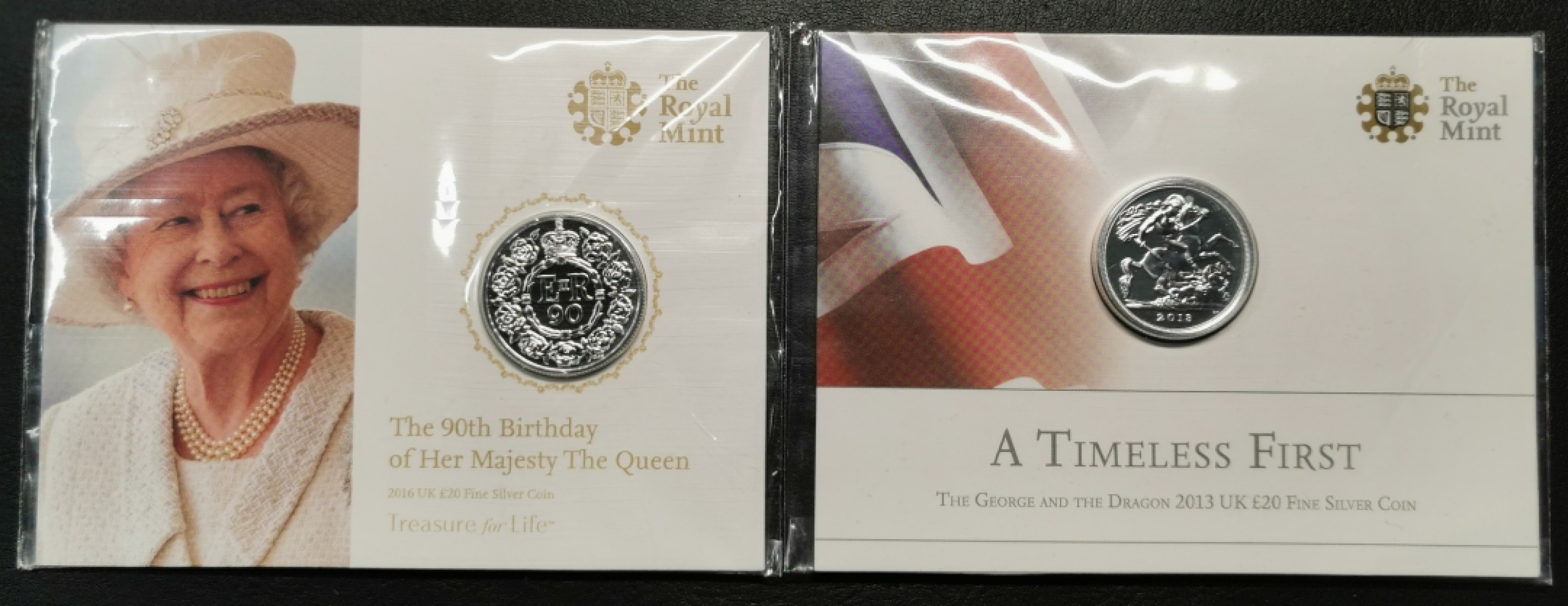 凡希社世界钱币微拍第二百零五期 英国20英镑银币两种全品原封