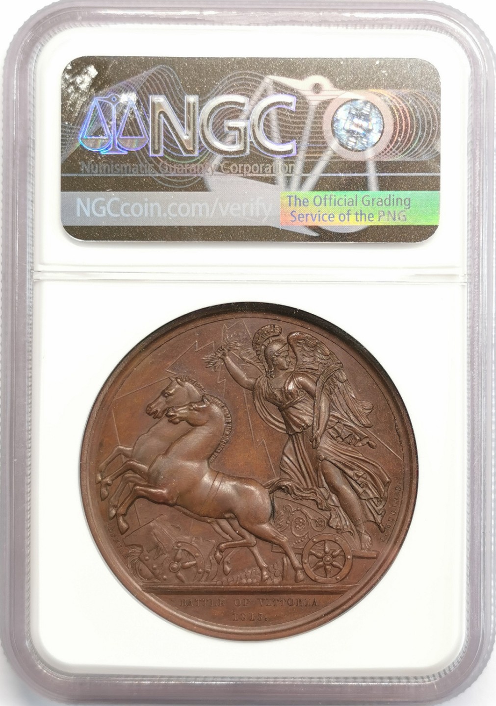 凡希社世界钱币微拍第二百零五期 1820英国威灵顿维多利亚战役纪念铜章NGC-MS64设计精彩！