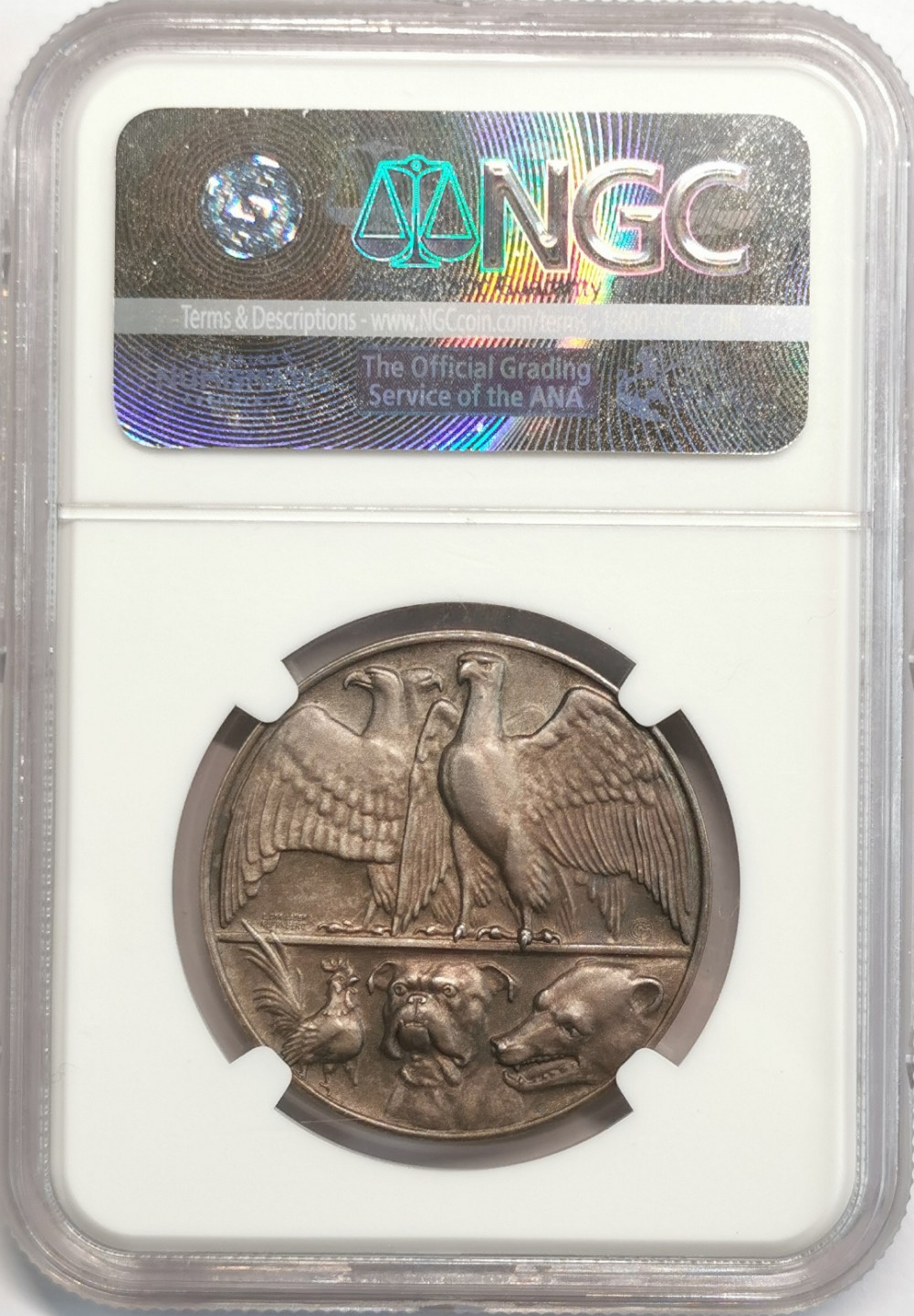 凡希社世界钱币微拍第二百零五期 1914德国战争会议纪念银章NGC-MS64磨砂质感！