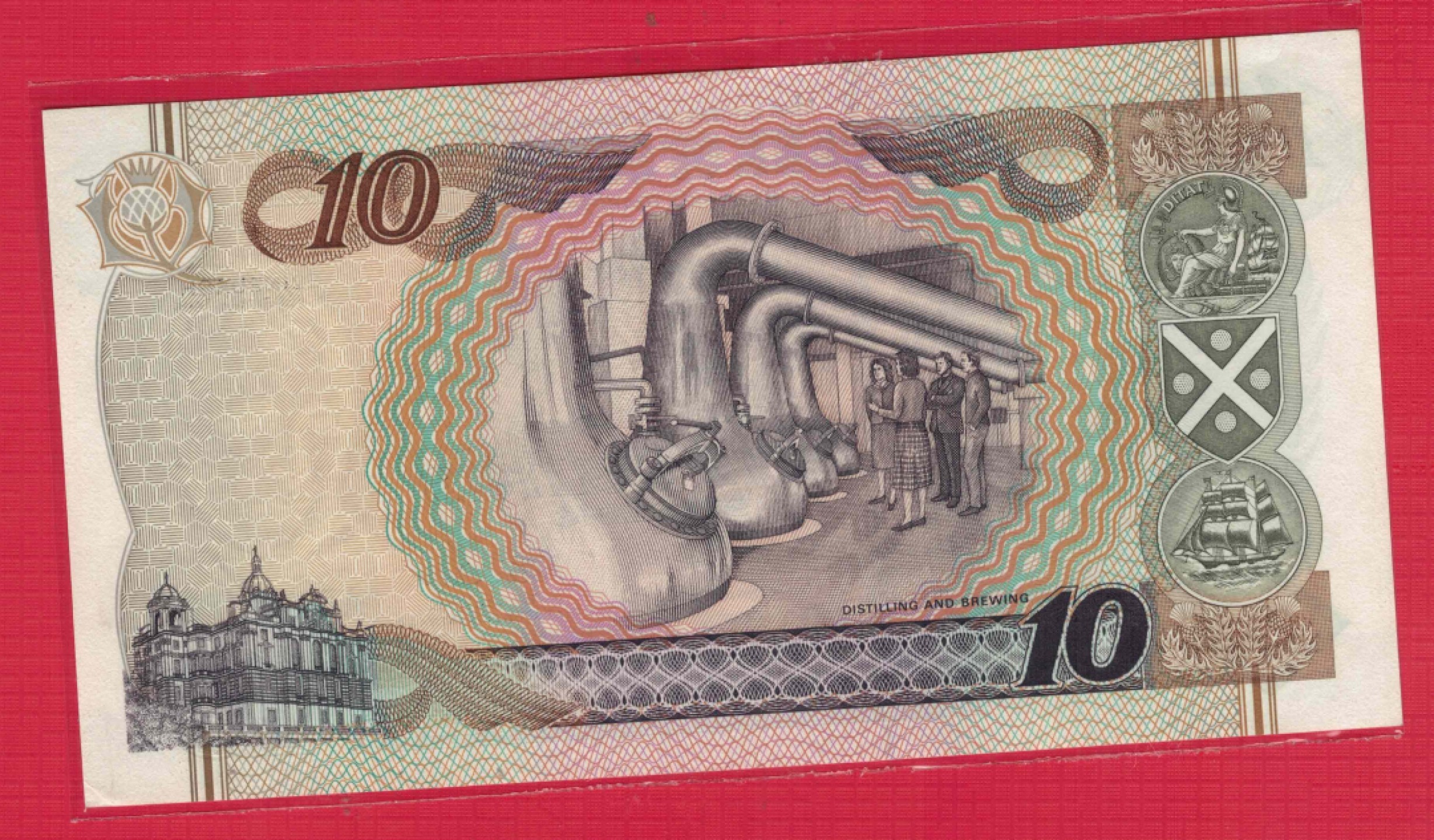 苏格兰1995年10镑 苏格兰银行成立300周年纪念钞 第1版 实物图 UNC  