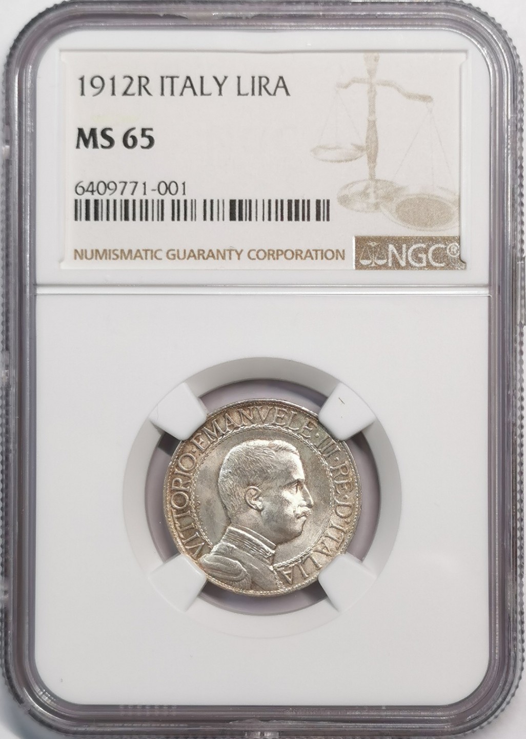 凡希社世界钱币微拍第二百零五期 1912意大利圈版里拉NGC-MS65
