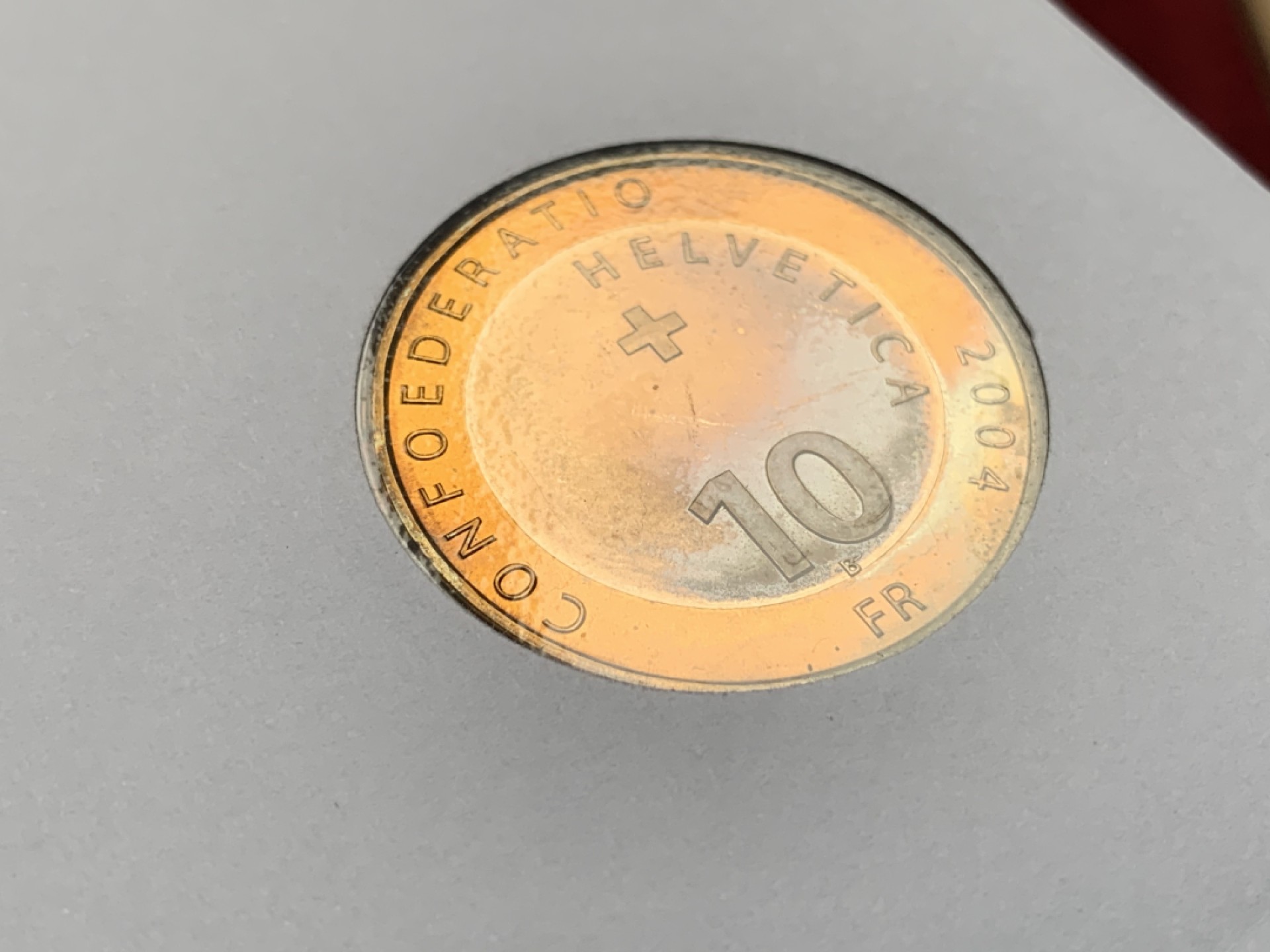 《竞宝斋》第75场-本周日，周一2场连拍（全场不限金额包邮） 2004年 瑞士10法郎 马特洪峰 双色纪念币 邮币封