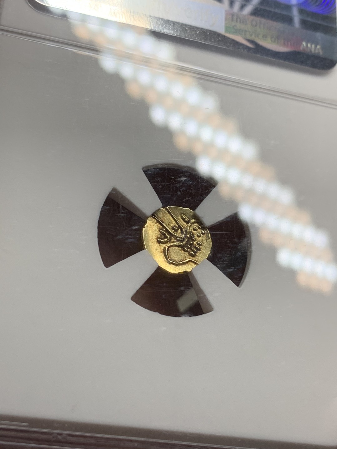 《竞宝斋》第75场-本周日，周一2场连拍（全场不限金额包邮） NGC-MS62 印度1795年 坎亲 FANAM 金币 顶级品相