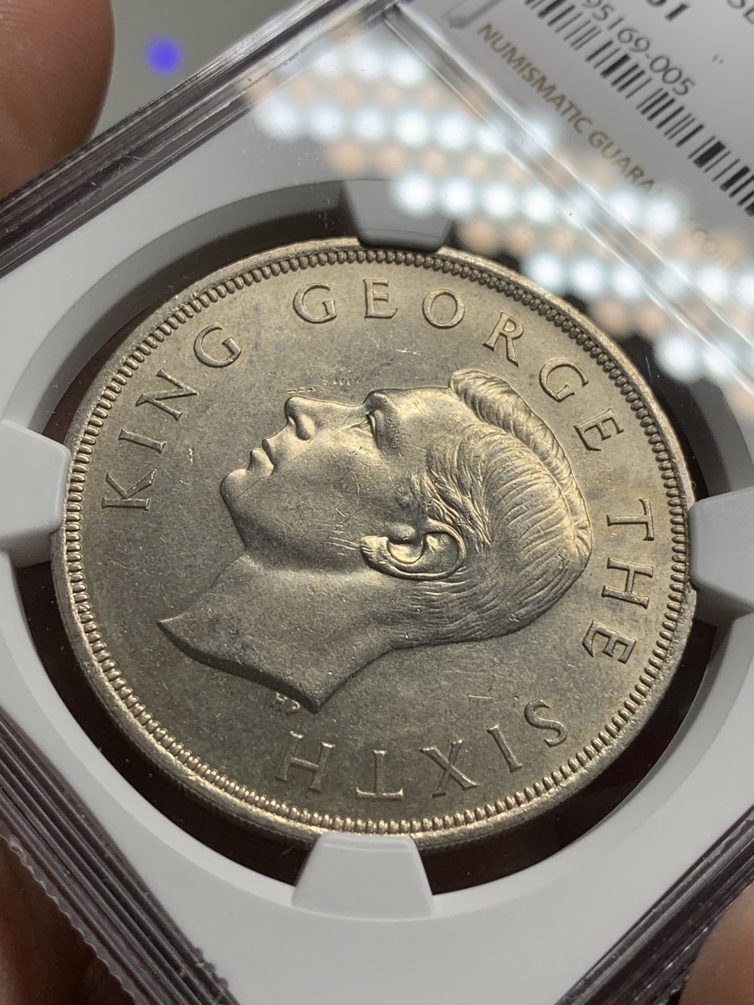 《竞宝斋》第75场-本周日，周一2场连拍（全场不限金额包邮） NGC-MS61 新西兰 1949年 乔五 1克朗 大银币 原光好品 分数偏低