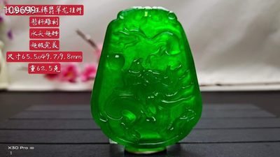 龙石种帝王绿翡翠龙挂件，玉质通透水头十足起莹光，颜色鲜艳靓丽，造型别致完美无瑕疵  - 龙石种帝王绿翡翠龙挂件，玉质通透水头十足起莹光，颜色鲜艳靓丽，造型别致完美无瑕疵 
